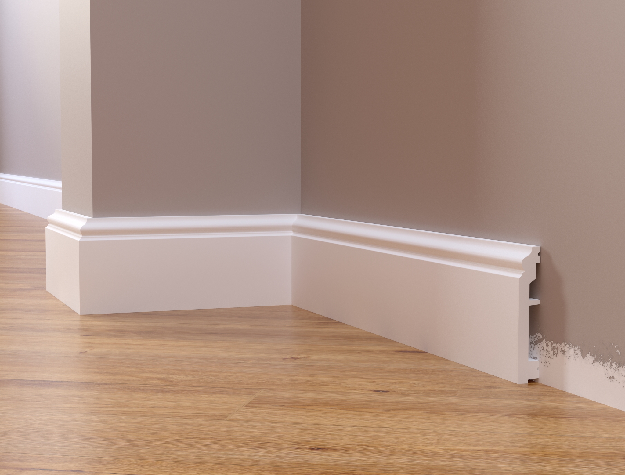 Plinta decorativa alba din DUROTEC 80
